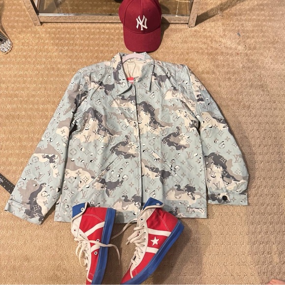 Braverest studios Louis Vuitton Blue and Gray Monogram Jacket M/L - Picture 1 of 13